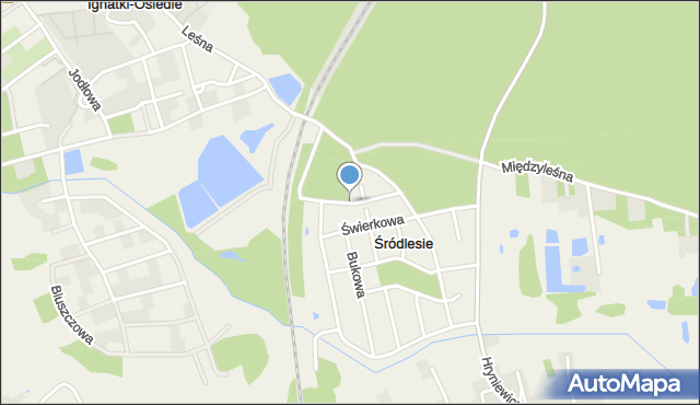 Śródlesie gmina Juchnowiec Kościelny, Myśliwska, mapa Śródlesie gmina Juchnowiec Kościelny