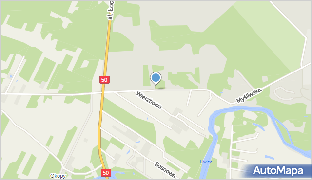 Zawiszyn gmina Jadów, Myśliwska, mapa Zawiszyn gmina Jadów