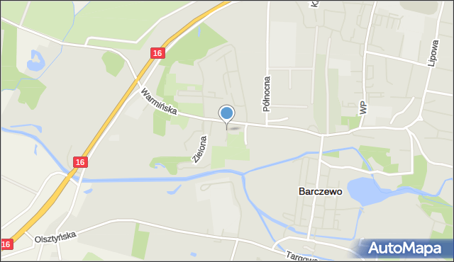 Barczewo, Nadrzeczna, mapa Barczewo