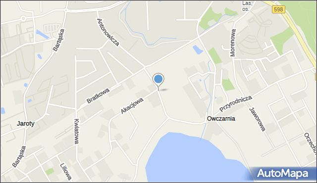 Bartąg, Nagietkowa, mapa Bartąg