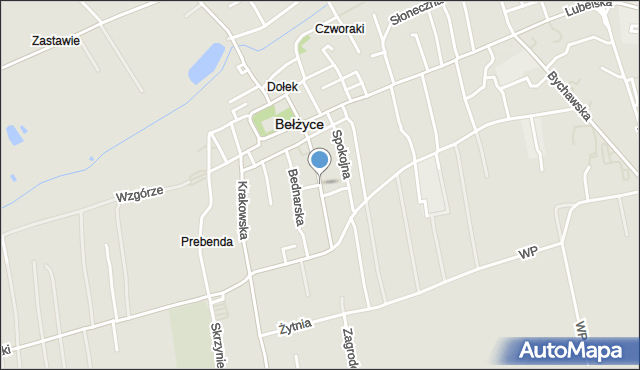 Bełżyce, Nachmana z Bełżyc Jakuba, mapa Bełżyce