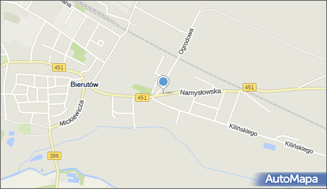 Bierutów, Namysłowska, mapa Bierutów