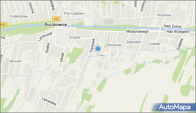 Buczkowice, Nad Potokiem, mapa Buczkowice