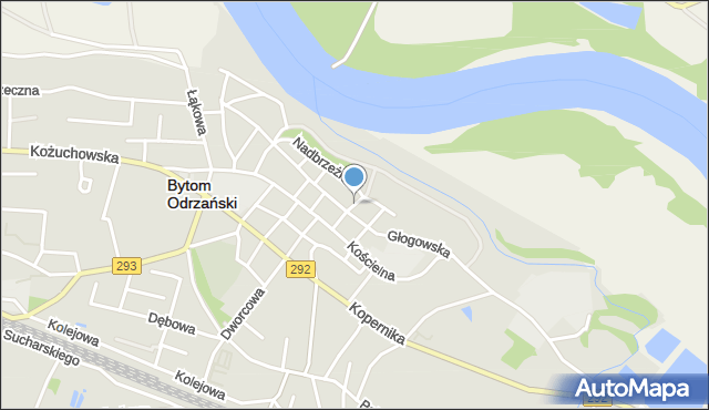 Bytom Odrzański, Narożna, mapa Bytom Odrzański