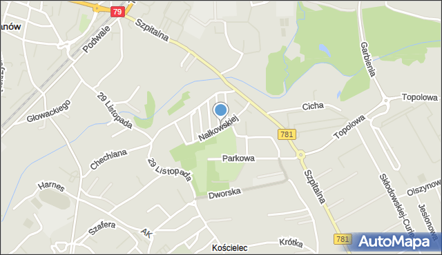 Chrzanów, Nałkowskiej Zofii, mapa Chrzanów