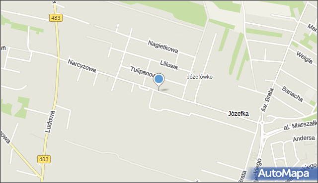 Częstochowa, Narcyzowa, mapa Częstochowy