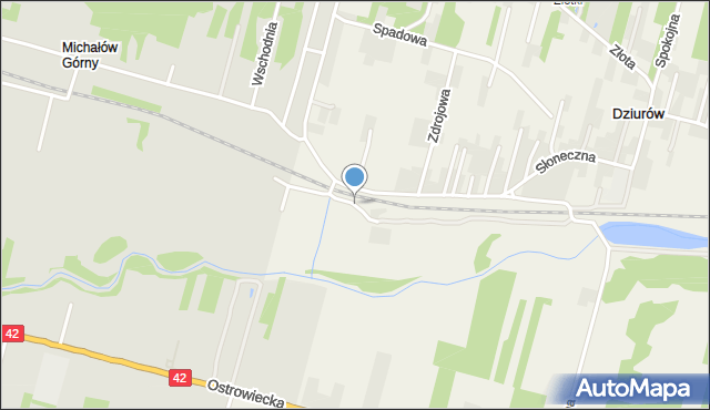 Dziurów gmina Brody, Nad Kamienną, mapa Dziurów gmina Brody