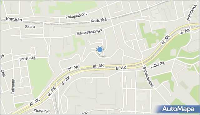 Gdańsk, Na Zboczu, mapa Gdańska