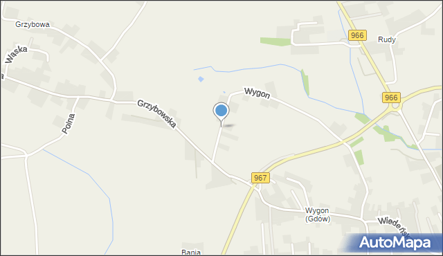 Gdów, Na Dąbrowy, mapa Gdów