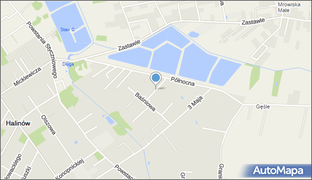 Halinów powiat miński, Nad Stawami, mapa Halinów powiat miński