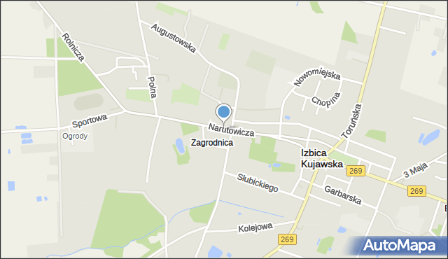 Izbica Kujawska, Narutowicza Gabriela, mapa Izbica Kujawska