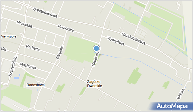 Kielce, Napękowska, mapa Kielc