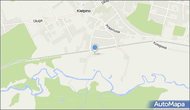 Kiełpino gmina Kartuzy, Nad Radunią, mapa Kiełpino gmina Kartuzy