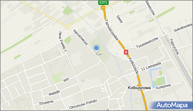 Kolbuszowa, Narutowicza Gabriela, mapa Kolbuszowa