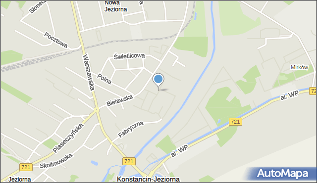 Konstancin-Jeziorna, Narożna, mapa Konstancin-Jeziorna