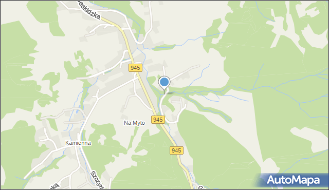 Korbielów, Na Mostach, mapa Korbielów