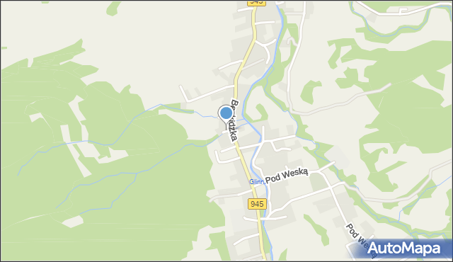 Korbielów, Nad Potokiem, mapa Korbielów