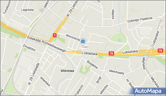 Kraków, Nabielaka Ludwika, mapa Krakowa
