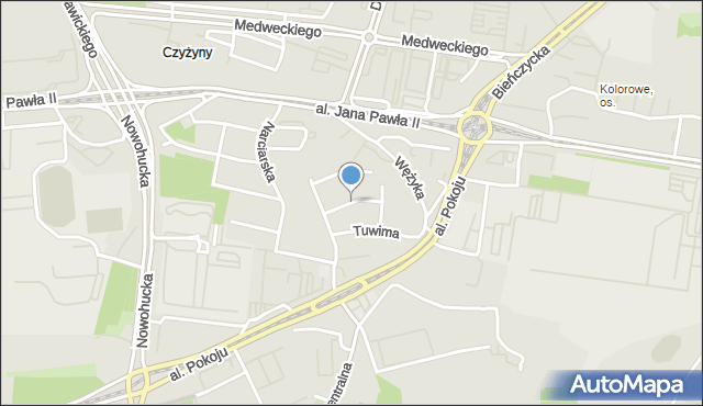 Kraków, Nastrojowa, mapa Krakowa