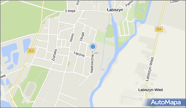 Łabiszyn powiat żniński, Nadrzeczna, mapa Łabiszyn powiat żniński