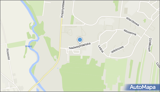 Łęczna, Nadwieprzańska, mapa Łęczna