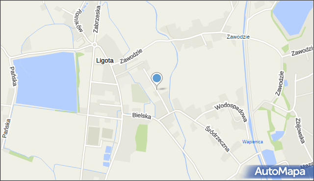 Ligota gmina Czechowice-Dziedzice, Nadrzeczna, mapa Ligota gmina Czechowice-Dziedzice