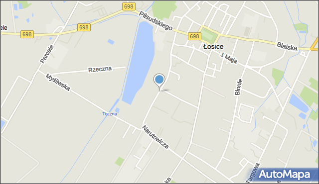 Łosice, Narutowicza Gabriela, mapa Łosice