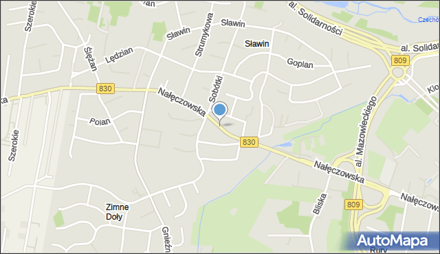 Lublin, Nałęczowska, mapa Lublina