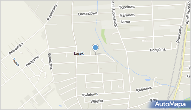 Luboń powiat poznański, Nagietkowa, mapa Luboń powiat poznański