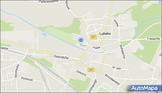Lubsko, Nadrzeczna, mapa Lubsko