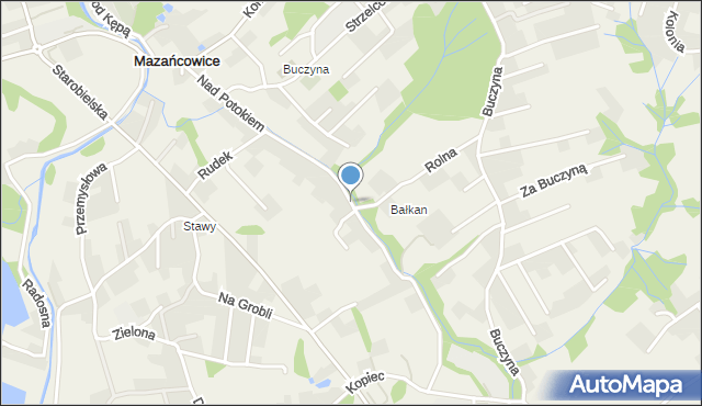Mazańcowice, Nad Potokiem, mapa Mazańcowice