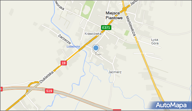 Miejsce Piastowe, Nadrzeczna, mapa Miejsce Piastowe