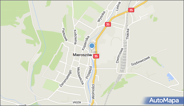 Mieroszów, Nad Potokiem, mapa Mieroszów