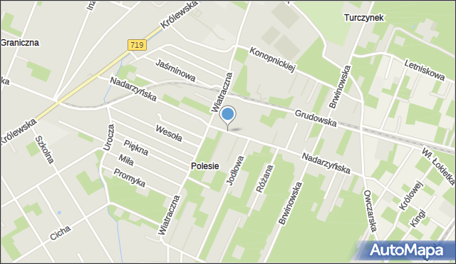 Milanówek, Nadarzyńska, mapa Milanówek