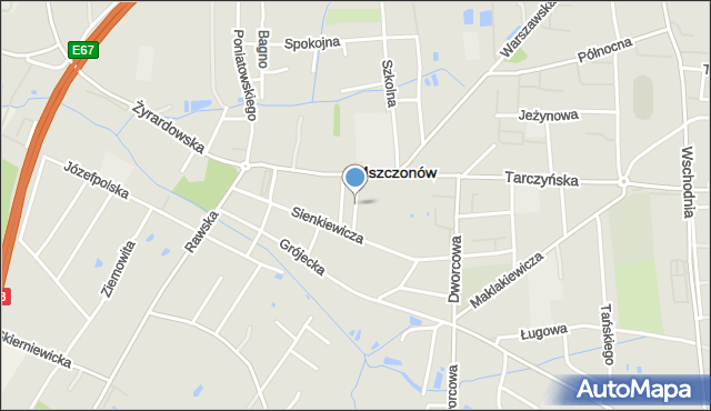 Mszczonów, Narutowicza Gabriela, mapa Mszczonów