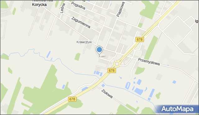 Niewodnica Korycka, Nadrzeczna, mapa Niewodnica Korycka