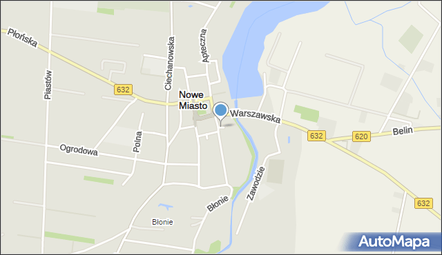 Nowe Miasto powiat płoński, Nadrzeczna, mapa Nowe Miasto powiat płoński