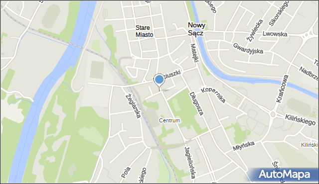 Nowy Sącz, Narutowicza Gabriela, mapa Nowego Sącza