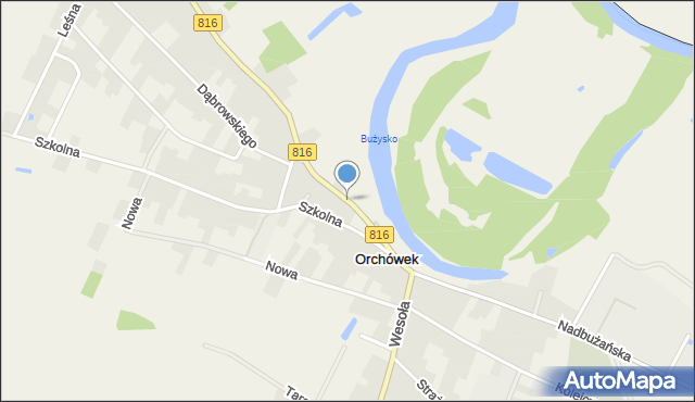 Orchówek gmina Włodawa, Nadbużańska, mapa Orchówek gmina Włodawa