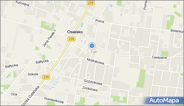 Osielsko, Narcyzowa, mapa Osielsko