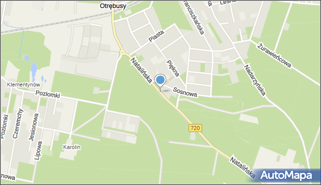 Otrębusy, Natalińska, mapa Otrębusy