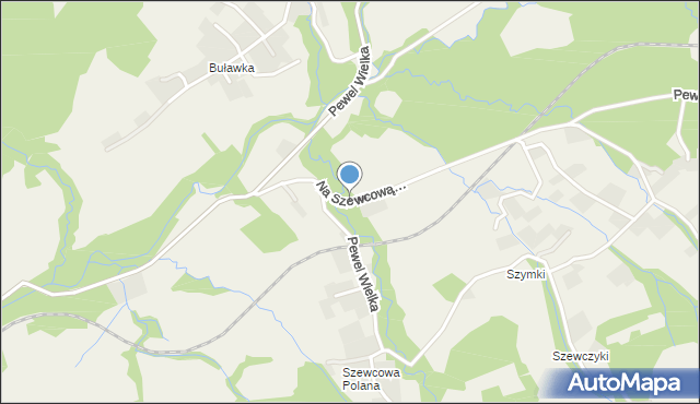 Pewel Wielka, Na Szewcową Polanę, mapa Pewel Wielka