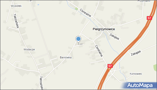 Pielgrzymowice gmina Michałowice, Na Wzgórzu, mapa Pielgrzymowice gmina Michałowice