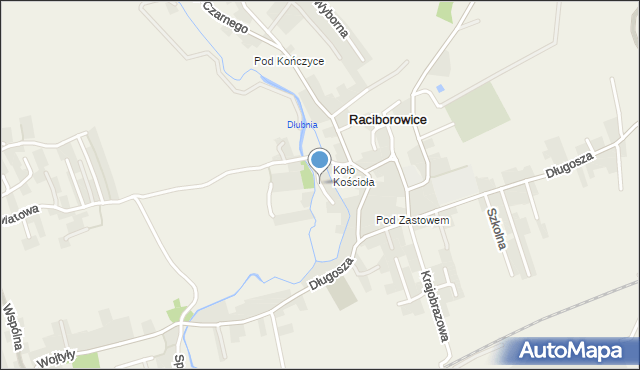 Raciborowice gmina Michałowice, Na Błonia, mapa Raciborowice gmina Michałowice