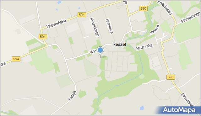 Reszel, Nad Fosą, mapa Reszel