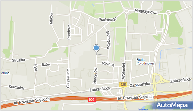 Ruda Śląska, Narcyzów, mapa Rudy Śląskiej