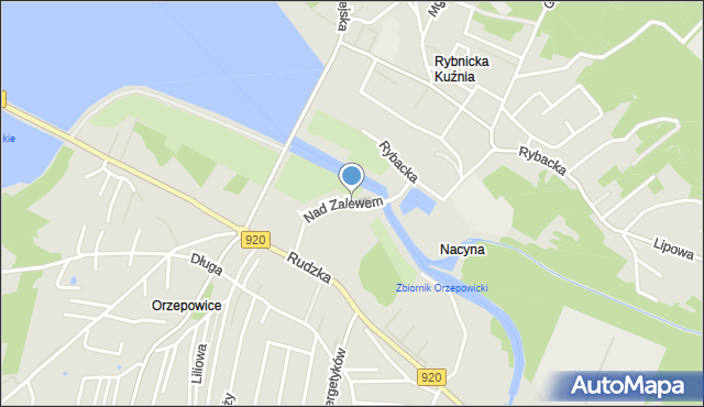 Rybnik, Nad Zalewem, mapa Rybnika