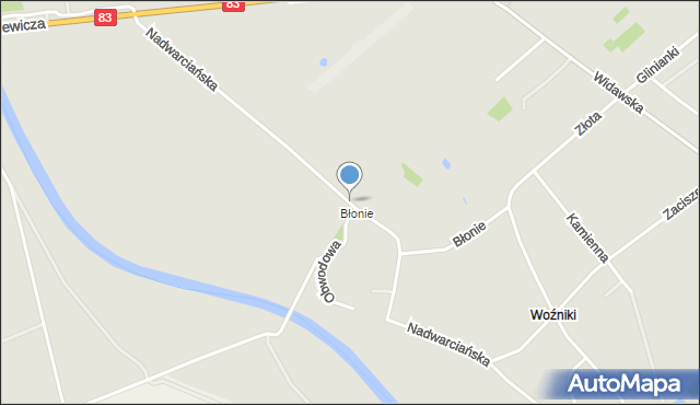 Sieradz, Nadwarciańska, mapa Sieradz