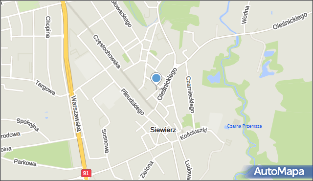 Siewierz, Nawrota Stanisława, mapa Siewierz