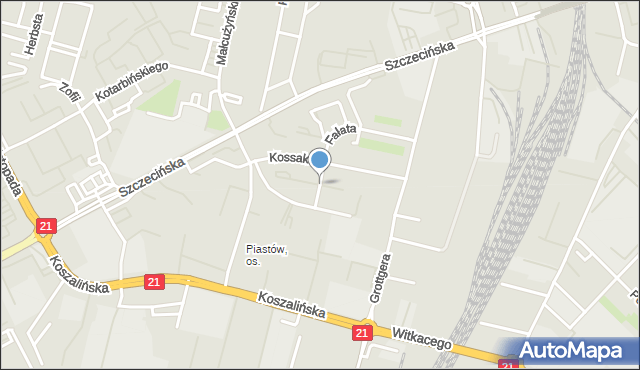 Słupsk, Narutowicza Gabriela, mapa Słupska